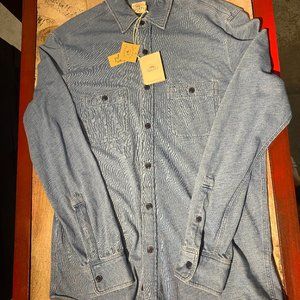 Mens Faherty Knit Seasons Shirt Size Medium